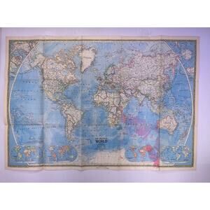 Vintage 1979 The Political World Map